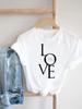 (Asian Size) Clothing T Shirt Tee Top Letter Love Style Cute Women Woman Print Fashion Female Short Sleeve Graphic T-shirts
