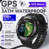 Новые GPS-часы для активного отдыха и спорта, военные, мужские, с AMOLED HD-экраном, компасом, пульсометром, водонепроницаемые, с Bluetooth-звонками, умные часы