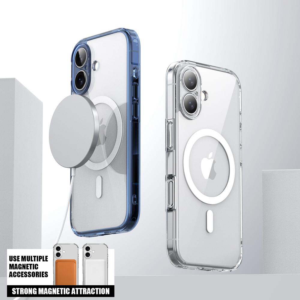 KEYSION Противоударный прозрачный чехол для MagSafe для iPhone 17 2025 HD Прозрачный ТПУ+ПК Магнитная беспроводная зарядка Задняя крышка для телефона