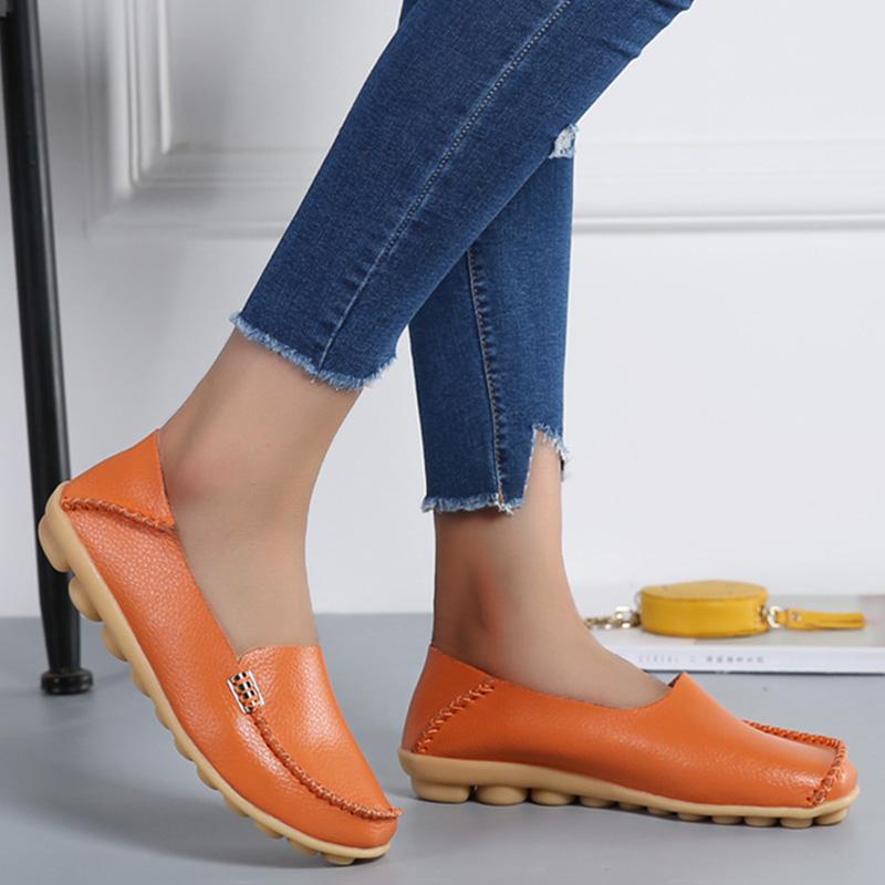 Fashion Genuine Leather Women Flats Tenis Shoes Women Moccasins Women's Shoes Slip On Women Shoe Soft Plus Size Ladies Shoes