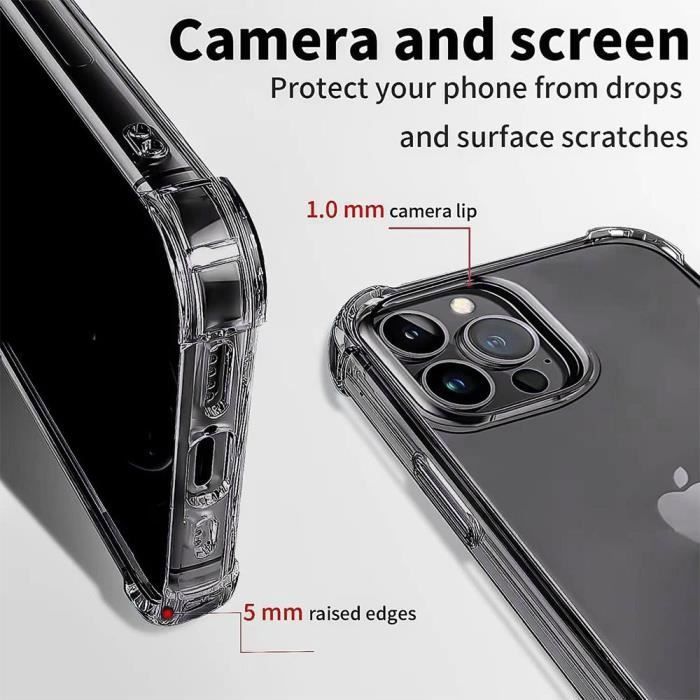 Coque de protection - BOOLING - pour iPhone 16 Pro - TPU Antichoc - Transparent - 2 Verres Trempés