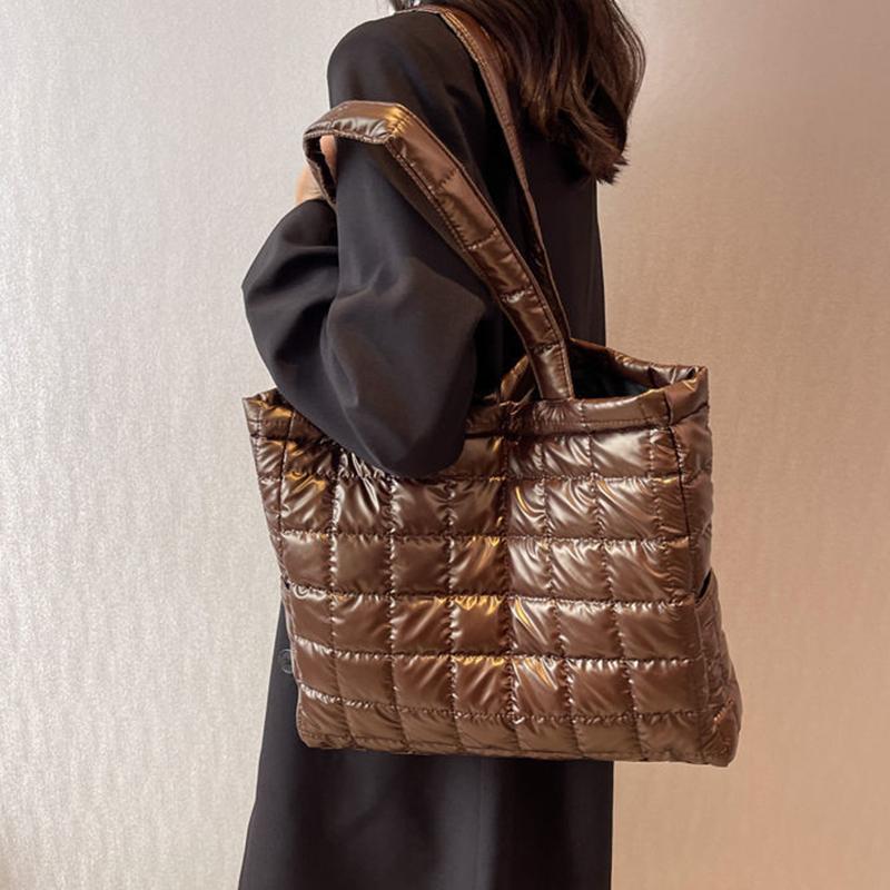 Winter Space Cotton Totes Women Large Capacity Padded Shoulder Bag