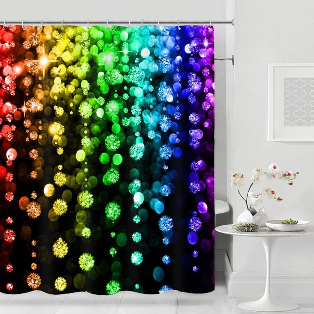 Современная занавеска для душа, модная блестящая занавеска для душа, полиэфирная ткань, водонепроницаемая занавеска для ванной, занавеска для перегородки ванной комнаты, 12 крючков