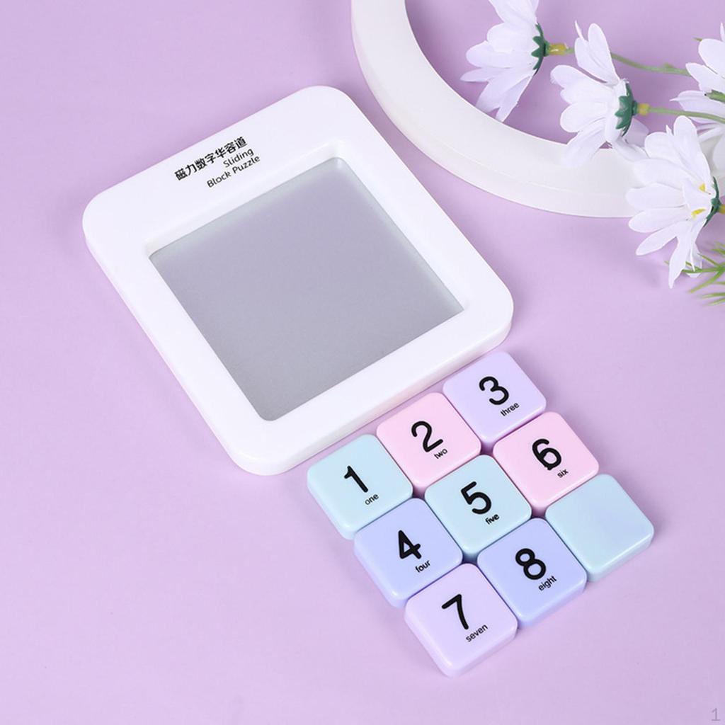 Magnetic Number Sliding Puzzle Portable Learning Tangram Jigsaw Intelligence 3 Floors