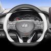 Кожаная накладка на руль автомобиля для Hyundai I30 Tucson Ioniq N Grand I10 Elantra I30n I20 Ix35 Palisade Ix20 Kona Santa fe