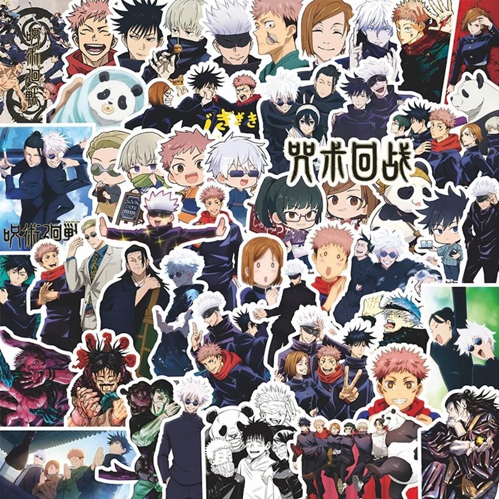 65-82 шт. Новые японские аниме Jujutsu Kaisen Наклейки Годжо Сатору Мультяшная наклейка Ноутбук Телефон Гитара Велосипед Крутые Манга Декали Декор