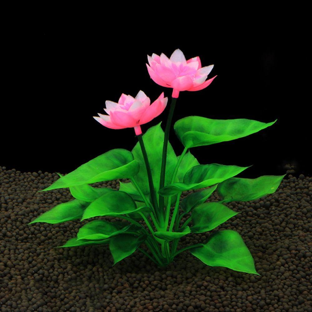 for Fish Tank Decor Beautiful Plasitc Water Grass Artificial Lotus Lotus Ornaments Aquatic Flower