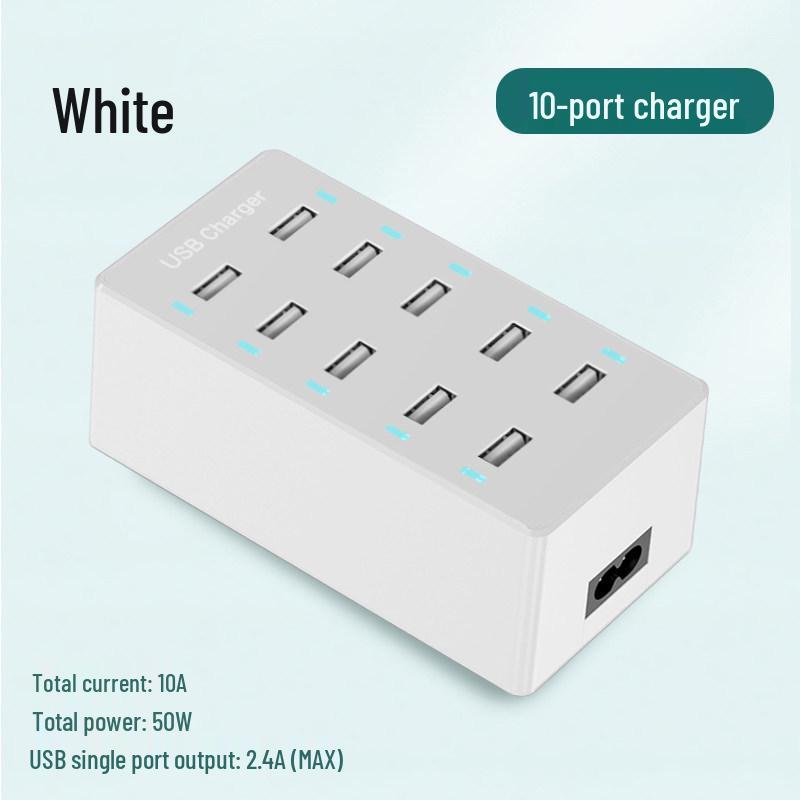 Быстрое USB-зарядное устройство с несколькими портами: Умная настольная станция с множеством отверстий для зарядки нескольких устройств