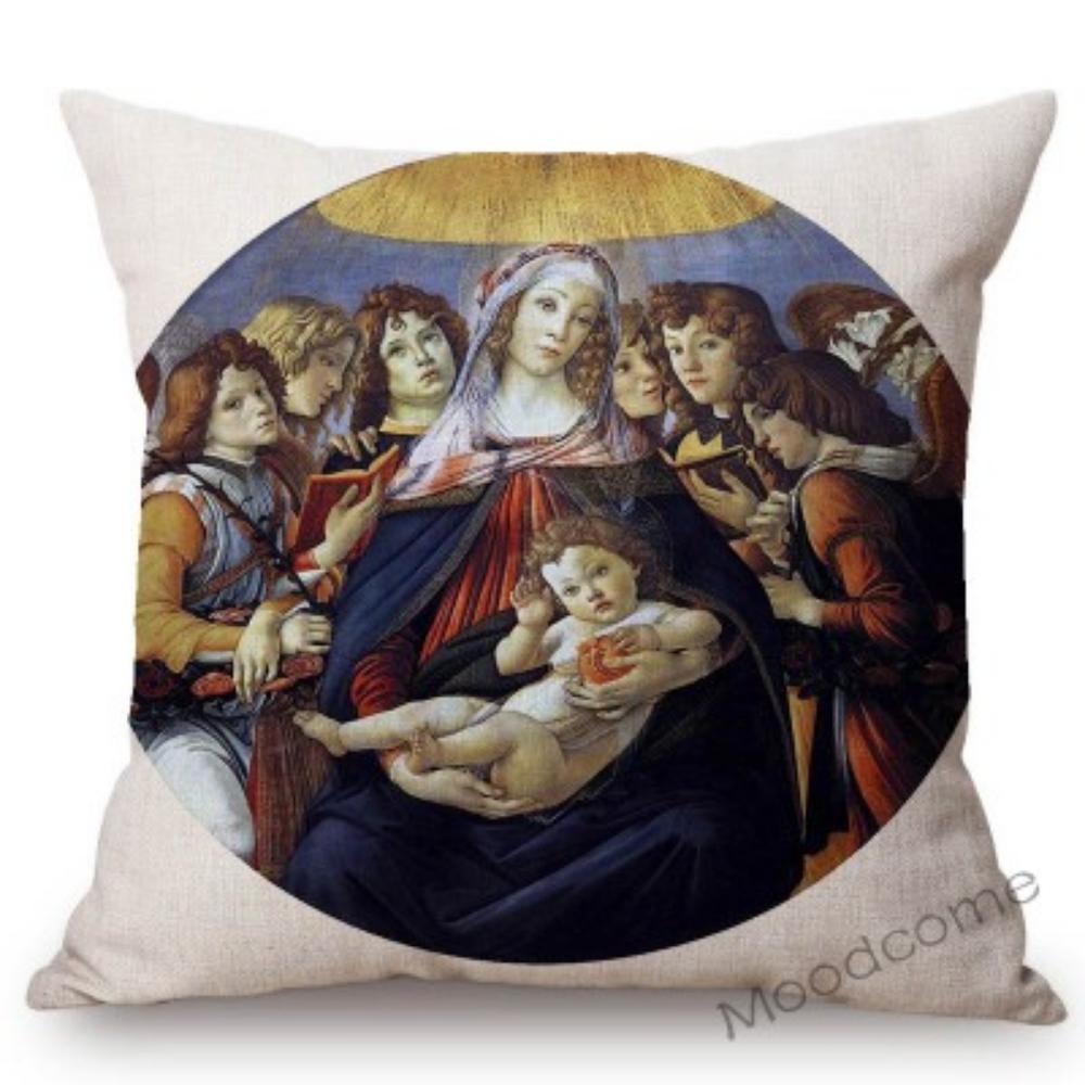 Сандро Боттичелли Флоренция Искусство Рождение Венеры Всемирно известная картина маслом Декоративная наволочка из хлопка и льна Чехол для дивана