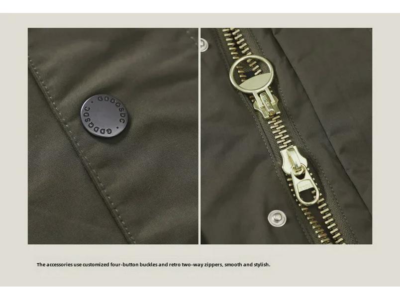 Unisex British Retro Corduroy Collar Hunting Windbreaker