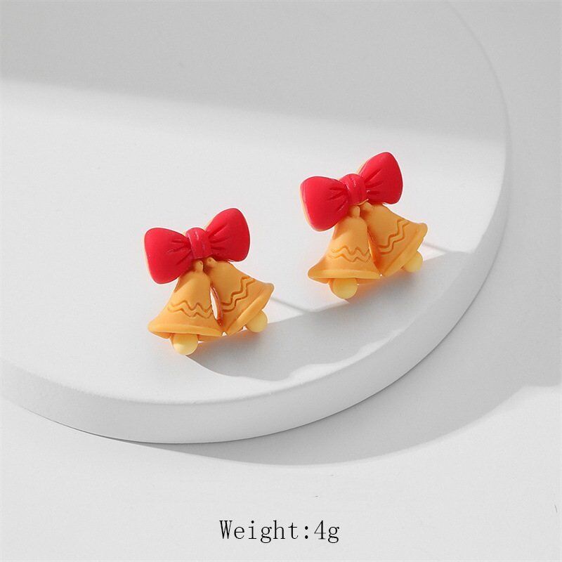 Прекрасные акриловые серьги-гвоздики с ушками Санта-Клауса и лося, женские украшения