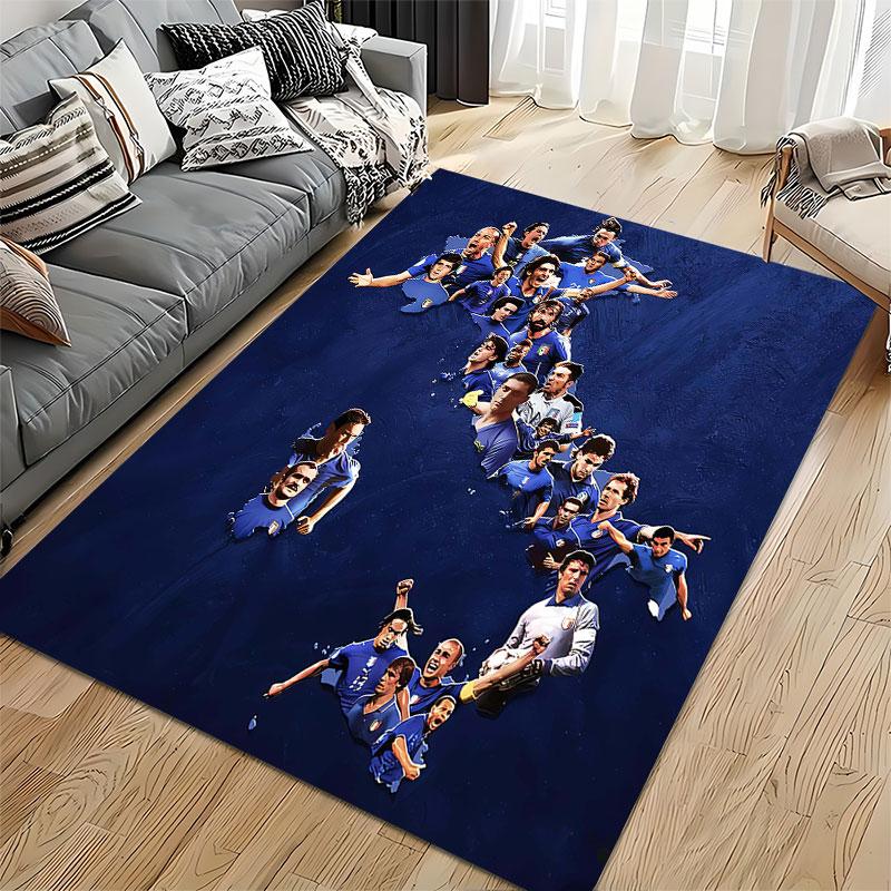 Italian Football Legends Map suitable as a non-slip mat for the living room or bedroom sofa