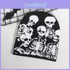 Streetwear Skull Pattern Beanie With Acrylic Material For Autumn Casual Wear