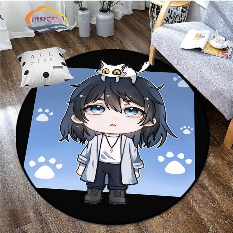 Круглый ковер с рисунком аниме Suzume, декоративный круглый коврик с 3D принтом для детей или девочек, коврик для спальни, гостиной