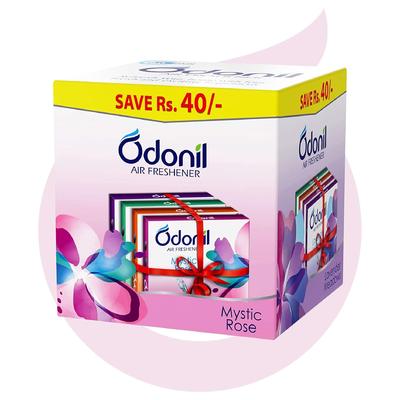 Odonil Блоки освежителя воздуха для ванной 192г (48гX4) Смешанные цветочные ароматы Долговечный