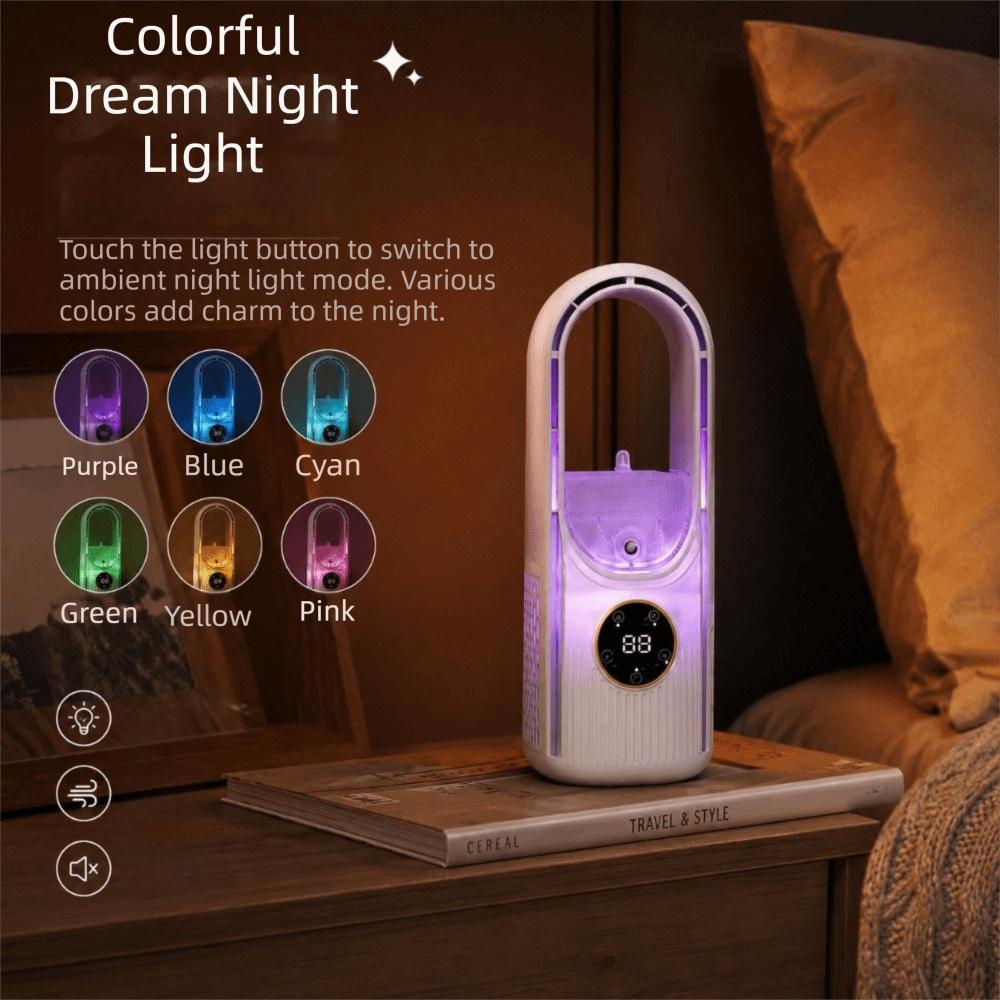 6 Speed USB Fan Silent Timer Leafless Fan Flexible Usage Electric Fan Desktops