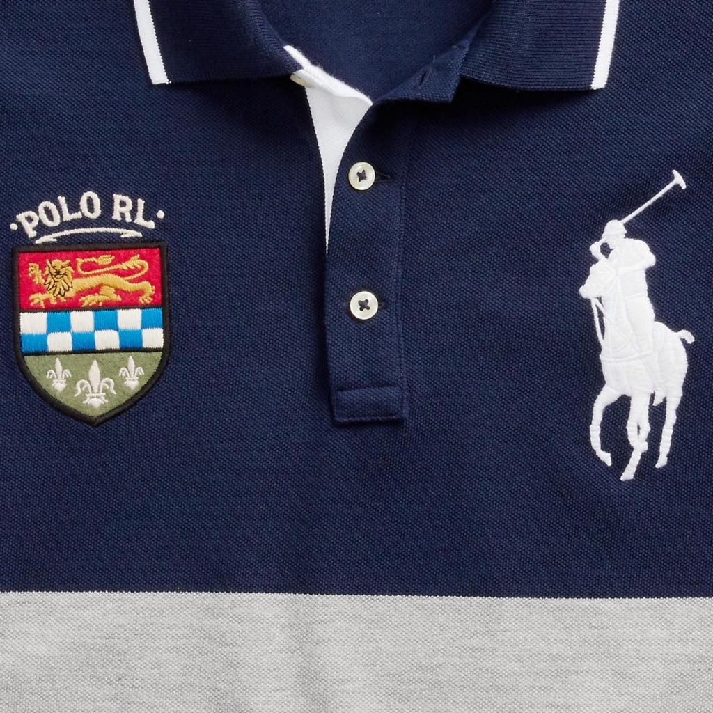 Мужская рубашка поло с коротким рукавом и вышитым логотипом Polo Ralph Lauren, цвет синий 710784716-001