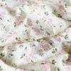 135x50CM Pink Rose Flower Printed Pure Cotton Double-layer Crepe Fabric For Kids Clothes, Household Cloth DIY Fabric YHTJ0137