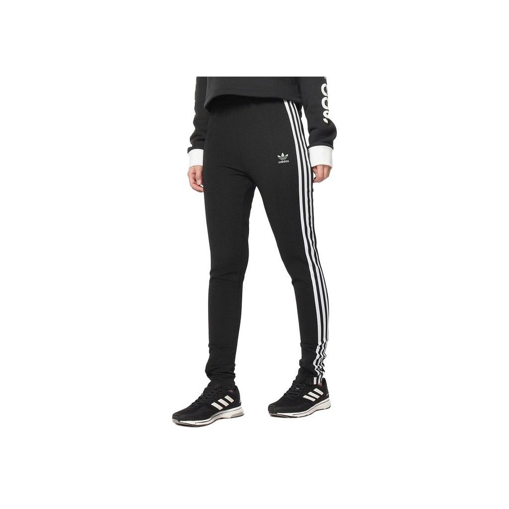 adidas Оригинальные прямые брюки с принтом логотипа, винтажные спортивные, удобные повседневные брюки, женские брюки черного цвета DH4237