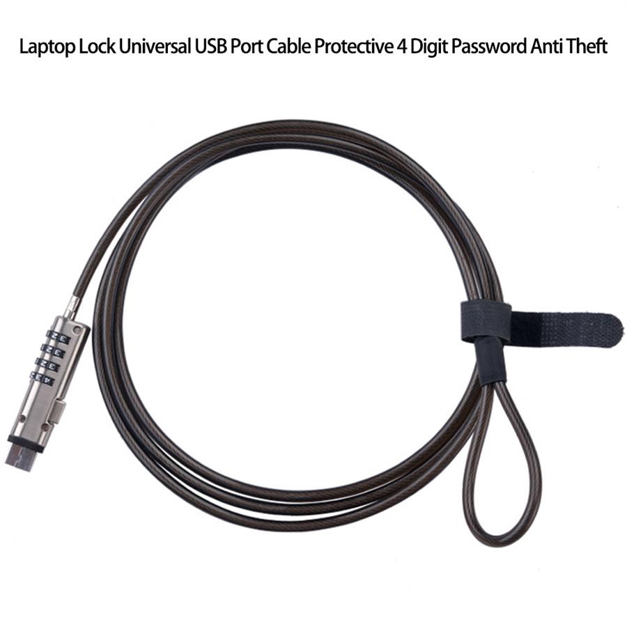 USB-порт 4-значный пароль Универсальный кабель Офисный замок для ноутбука Защитный Профессиональный Защита от кражи Безопасность Без ключа
