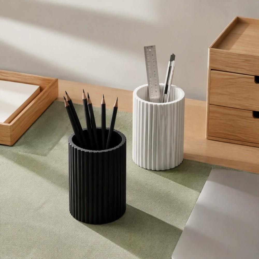3D Printed Striped Pen Holder Minimalist Desk Stationery Storage Pencil Holder Bathroom Storage