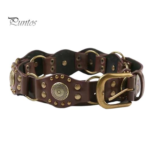 Ковбойский ремень в западном стиле, джинсовая юбка, пояс из искусственной кожи, регулируемая длина, дизайн с несколькими отверстиями, коричневый широкий ремень