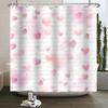 Happy Valentines Day Heart Shower Curtain Red Pink Romantic Falling Love Heart Sweet Lovers Waterproof Bathroom Curtain Decor
