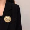 Zinc Zinc Alloy Round Slice Brooches Jewelry Accessories Big Statement Irregular Brooch Temperament   Women