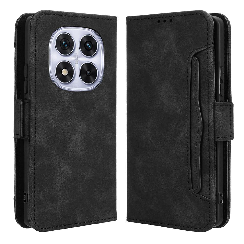Кожаный чехол-книжка для Xiaomi Redmi Note 14 Pro+ 5G/Note 14 Pro 5G/Poco X7 5G с несколькими отделениями для карт
