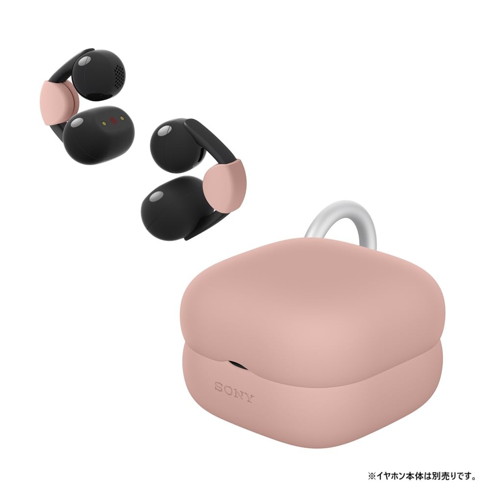 Sony LinkBuds Clip Silicone Case Cover with Carabiner for WF-LC900, Coral
