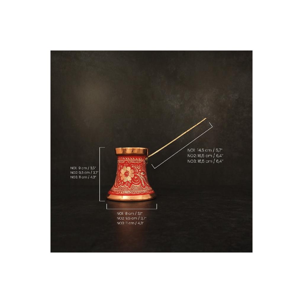 Вышитый вручную луженый толстый медный кофейник ручной работы