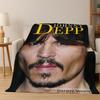 Handsome Johnny Depp Star Flannel Blanket Soft Warm Blanket Throw Blanket for Bedroom Living Room Bed Travel Picnic Gift kid