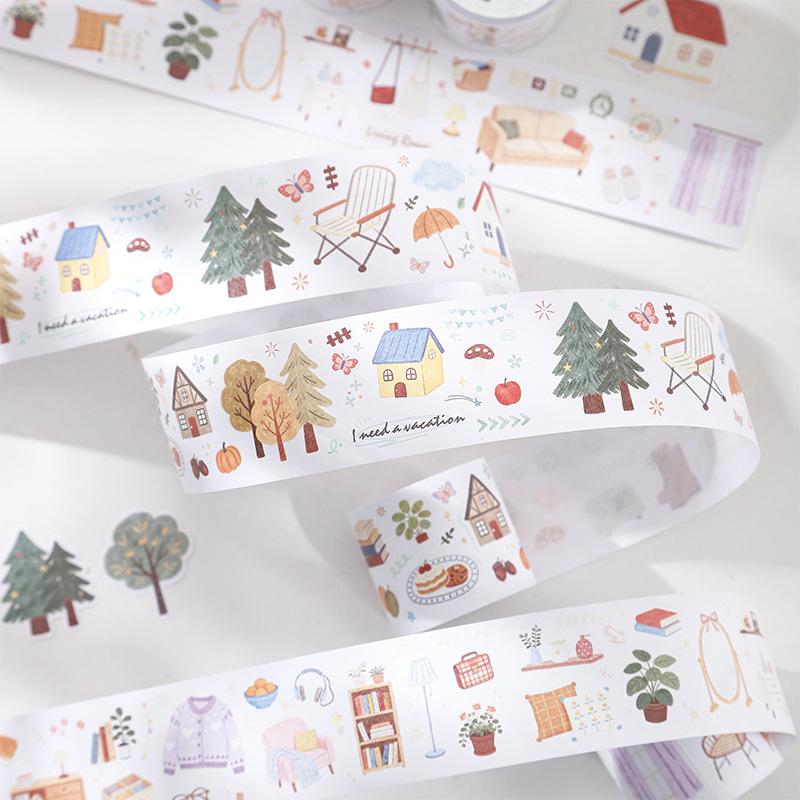 6pcs/1lot Decorative Adhesive Tapes Sweet Life Scrapbook Junk Journal DIY Paper Japanese Masking Scrapbooking Stickers