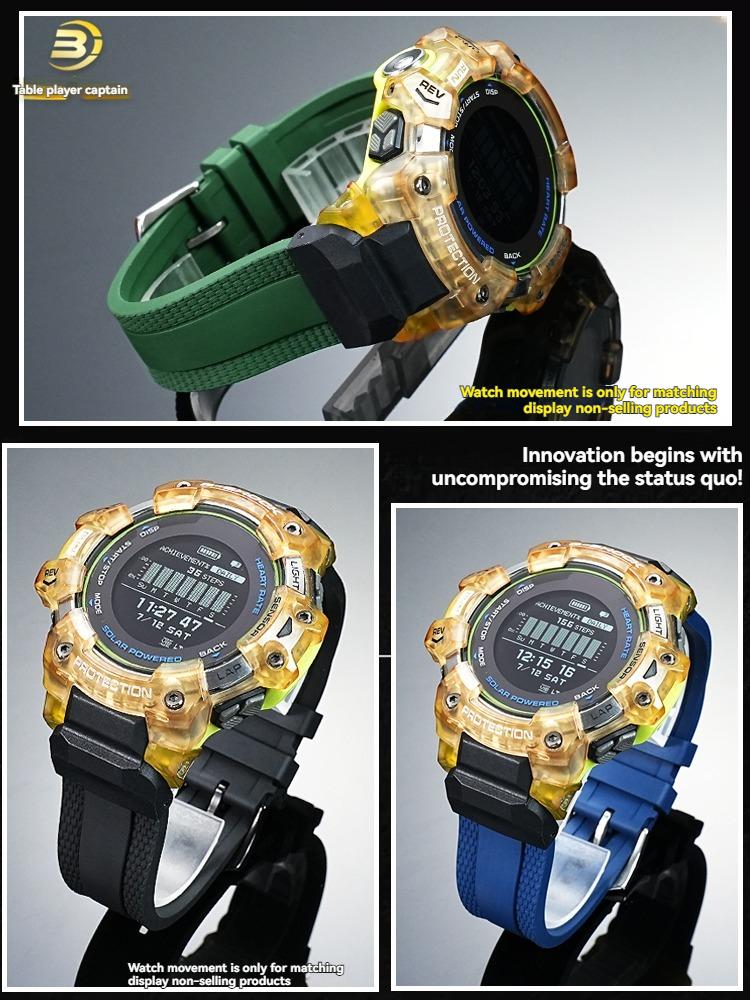 Для умных часов серии Casio G-SHOCK 3475 GBD-H1000 спортивный фторкаучуковый ремешок аксессуары мужская черная водонепроницаемая цепочка для часов
