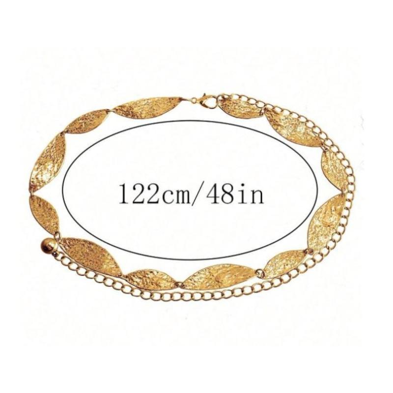 New Trendy Irregular Metal Leaves Waist Chain for Women Vintage Gold Dress Jeans Skirt Belly Chain Body Jewelry Gift