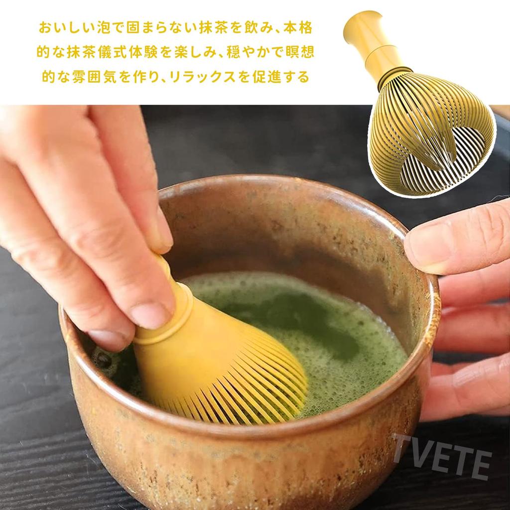 TVETE Matcha Blender, Matcha Brush, Matcha Whisk, Made of ABS Plastic, Bamboo Shape, Quick-Drying, Chasen, Tea Ceremony Utensil, Matcha Brush Whisk,