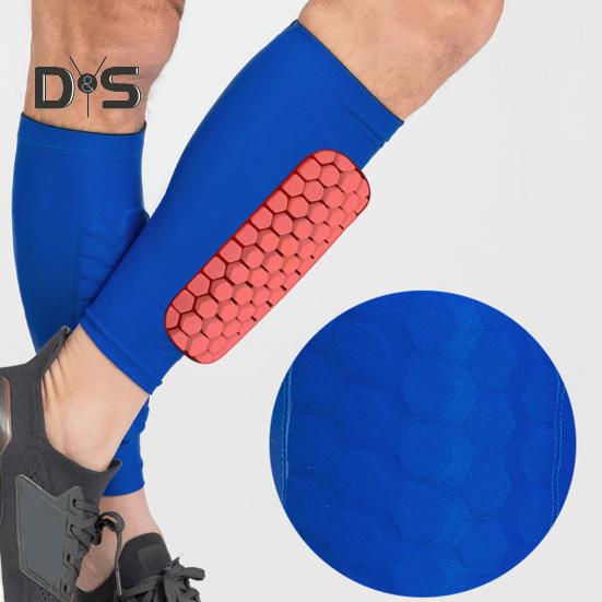 Футбольные щитки для голени для молодежи и взрослых, компрессионный рукав для голени с сотовыми накладками, спортивная защитная экипировка для футбола, бейсбола, катания на лыжах, хоккея