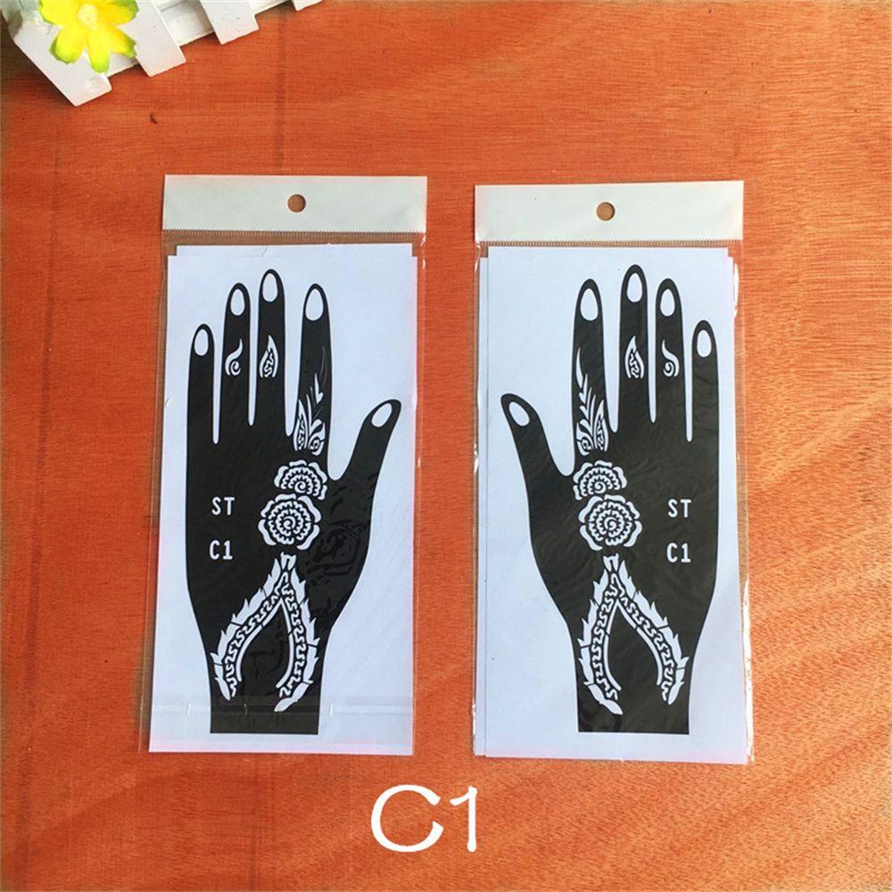 Lace Transfer Flower Tattoo Stencil NEW Black Henna Hand Arm Tattoo Henna Stickers Hollow Drawing Body Art Temporary Decal