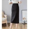 Летняя модная бандажная офисная юбка средней длины, тонкая сексуальная рабочая одежда с разрезом на один шаг, юбки
