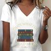 Vneck Reading Book Lover Gift Tshirt Tops Thats What I Do I Read Books Graphic T Shirts Women and I Know Things Casual Tops