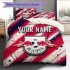Custom Name RB Leipzig Pattern Bedding Quilt Set  Home Decoration  Gift (1 * duvet cover + 2 * pillowcase  without core)