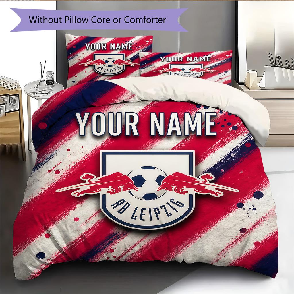 Custom Name RB Leipzig Pattern Bedding Quilt Set Home Decoration Gift (1 * duvet cover + 2 * pillowcase without core)