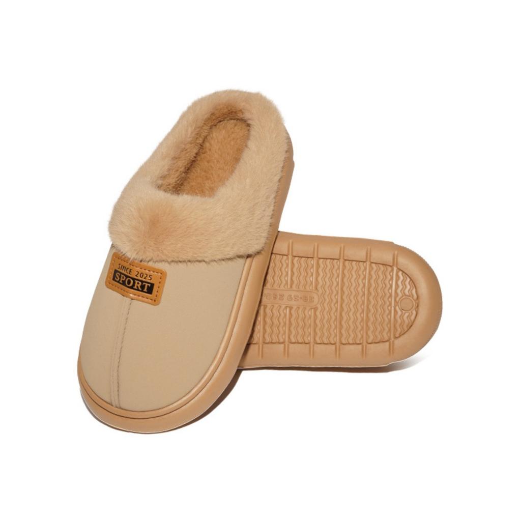 Plush Slippers EVA Thick Bottom Anti Slip Warm Plush Home Cotton Slippers for Women's Outdoor Wear