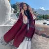 Shawl Cape Women'S Warm Grassland Qinghai Travel Photo Scarf