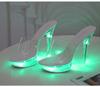 HOKSVZY 190 Series, туфли на каблуке 14,5 см, платформе 4,5 см со светодиодной подсветкой, обувь для выступлений в ночном клубе, лето 2020, пикантные туфли на прозрачном каблуке с кристаллами LFD