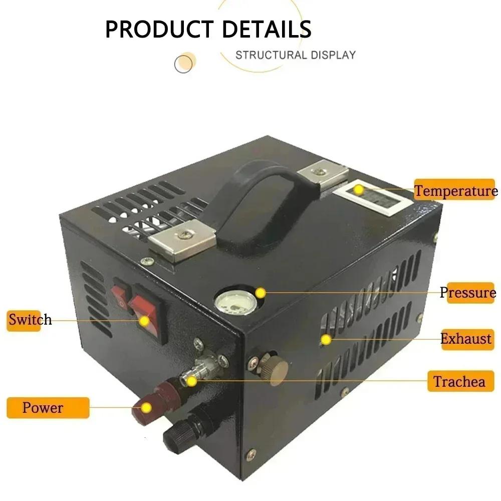 12V 110V 220V PCP Pump Refilling Air Compressor 300bar 4500Psi 30Mpa For Hunting Diving Air Car Pump Compressor Motorcycle Tyre