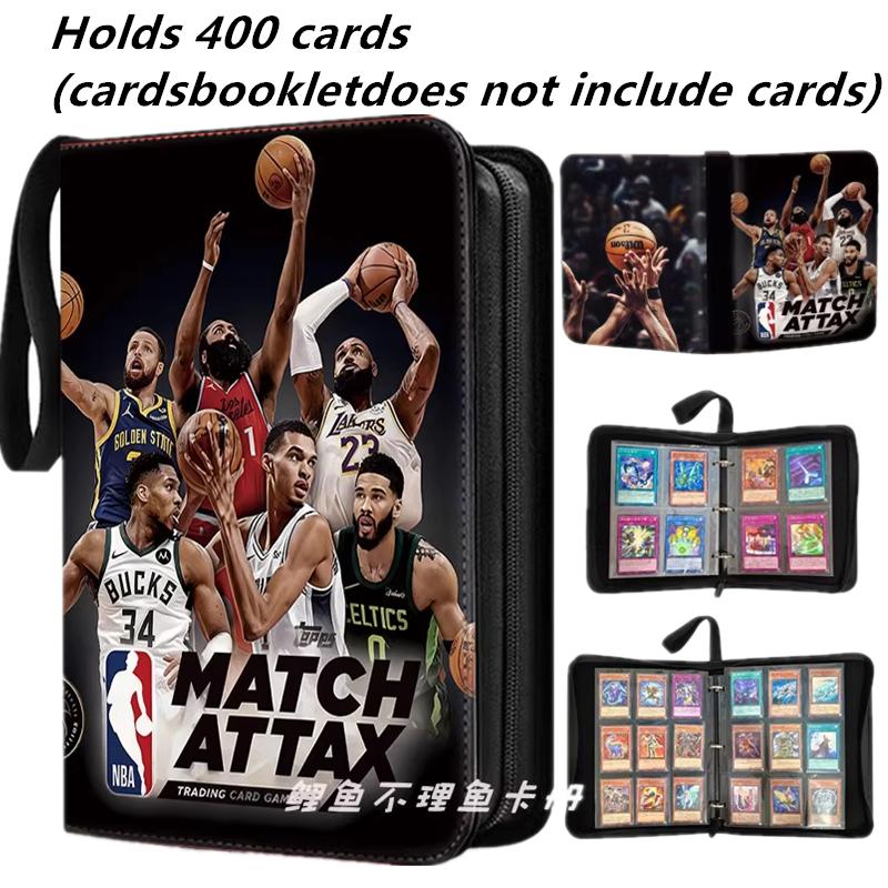 400pcs/900pcs NBA Superstar Card Album Book Folder 4/9 Card Slots Collections Zipper Double Pocket Zipper Card Binder Holder