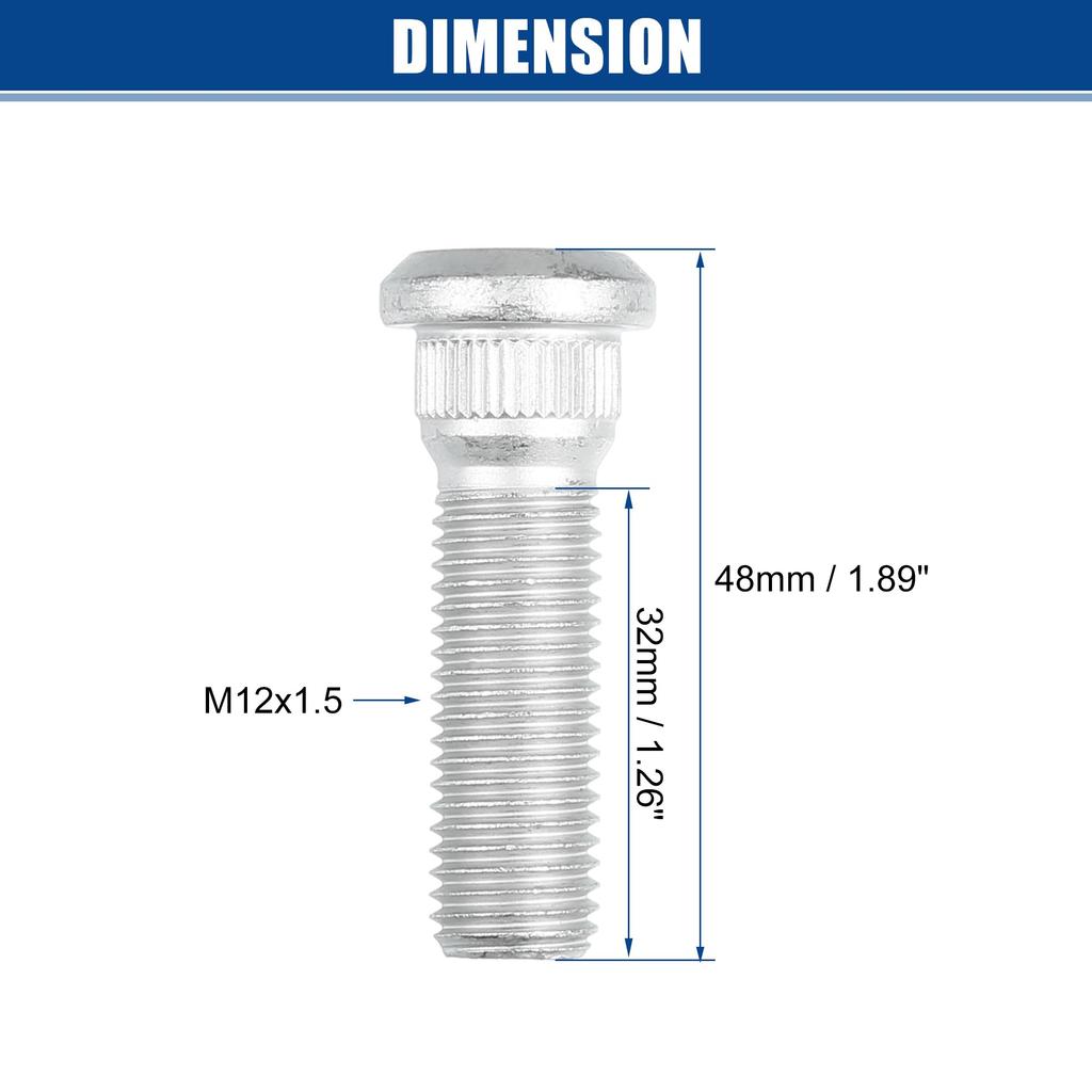 ACROPIX M12x1.5 Wheel Lug Bolt Nut Hub Assembly Wheel Stud for Toyota 4Runner 1986-2015 No.9094202049-10 Pack