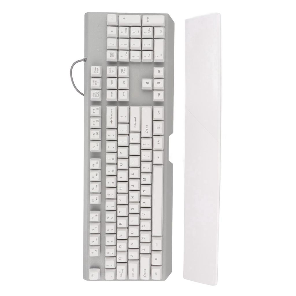 RGB Wired Keyboard with Wrist Rest 104 Keys Clear Characters Good Resilience Mechanical Feel