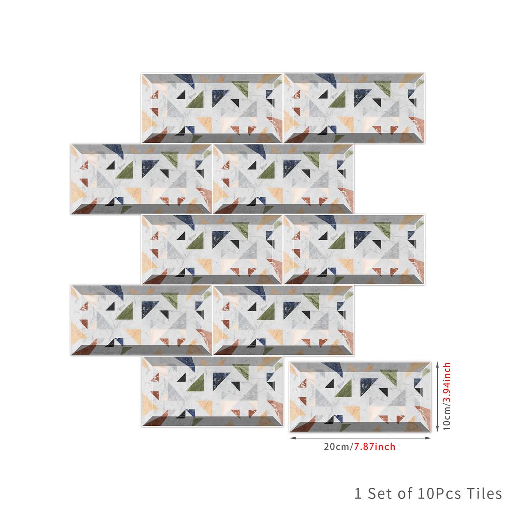 20x10 см современные водонепроницаемые 3D наклейки на плитку, виниловые самоклеящиеся наклейки на стену для дома, кухни, ванной комнаты, наклейки на пленку и палку, 10 листов